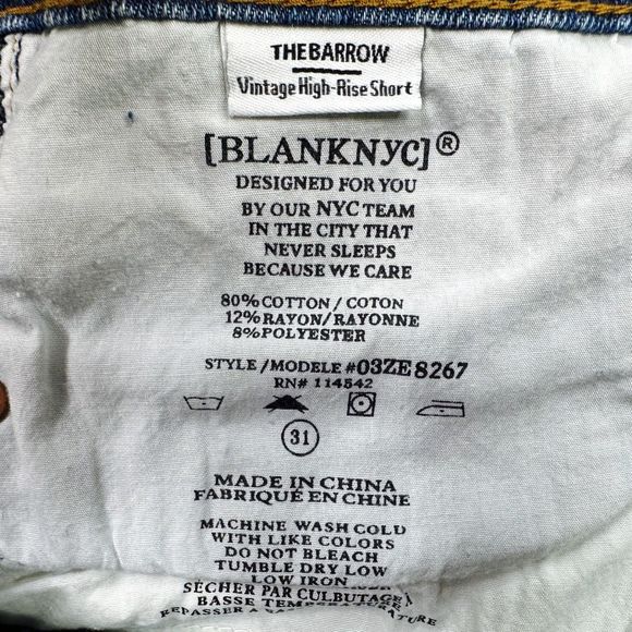 Blank NYC The Barrow Vintage High-Rise Shorts - Size 31 - Picture 4 of 5
